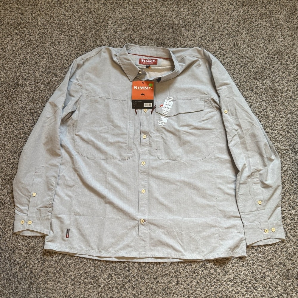 New Simms Guide LS Shirt Dark Slate Mens XXLarge Traditional Fit Fishing Shirt